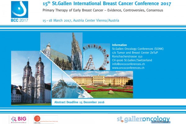 15th St. Gallen International Breast Cancer Conference Primary Therapy of Early Breast Cancer Vienna, Austria 15 - 18 March 2017